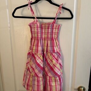 Penelope Mack Strappy smock girls pink summer dress size 8
